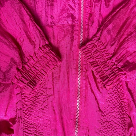 Vintage Hot Pink Nylon Zip-Up Jacket - Size L - Picture 5 of 8